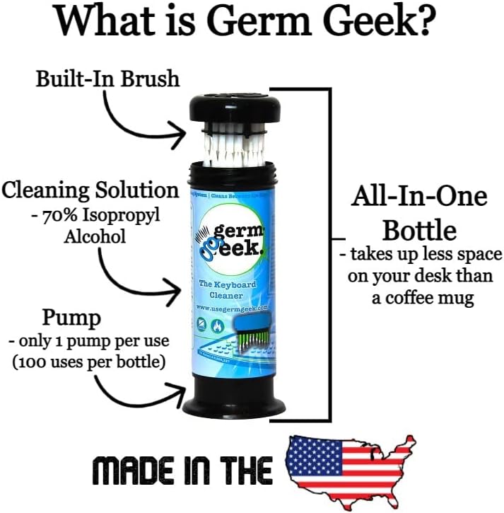 Keyboard & Electronics Cleaning Kit | Patented Precision Brush | Multi-Purpose Tool for MacBook, Laptop, Phone & AirPods | USA-Made, Eco-Friendly & Safe Computer Cleaner