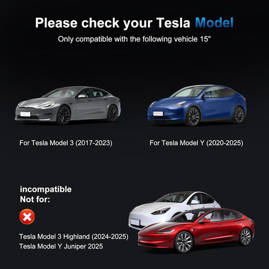 Screen Protector Kit Replace for Tesla Model 3 (2017-2023) / Model Y (2020-2024), 15.6" Center Control Touch Screen Protector Tempered Glass, Tesla Accessories with Matte 9H Anti-Glare Anti-Fingerprint