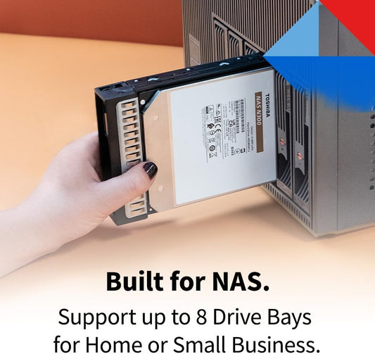 Toshiba N300 16TB NAS 3.5-Inch Internal Hard Drive - CMR SATA 6 GB/s 7200 RPM 512 MB Cache - HDWG51GXZSTA