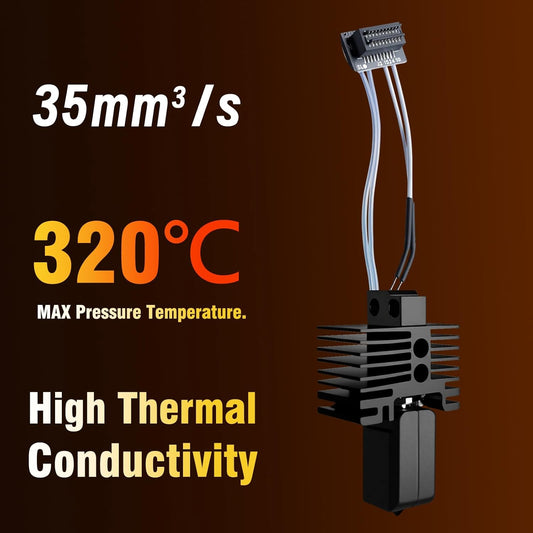 JUUPINE Upgraded Bambu Lab Hotend kit for Bambu Lab P1P/P1S 3D Printer,24V 60W Ceramic Heater HotEnd Kit with Removable Hardened Steel 0.4mm Nozzle for Bambu Labs P1 Series 3D Printers