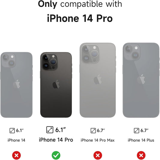 SURITCH for iPhone 14 Pro Case with Magnetic Camera Slide Cover and Adjustable Kickstand, Compatible with MagSafe, Shockproof Bumper Case Slim Protective Cover for iPhone 14 Pro 6.1 Inch, Blue