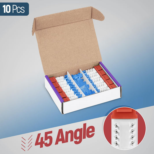 Everest 45° Angled RJ45 Cat5e Keystone Jacks 10-Pack in Orange - Slim Profile Female RJ45 Connectors - Cat 5e Keystone Jack - Compatible with 45° Angled Speed Termination Tool - 45Term (B0BL3GS7ZY)