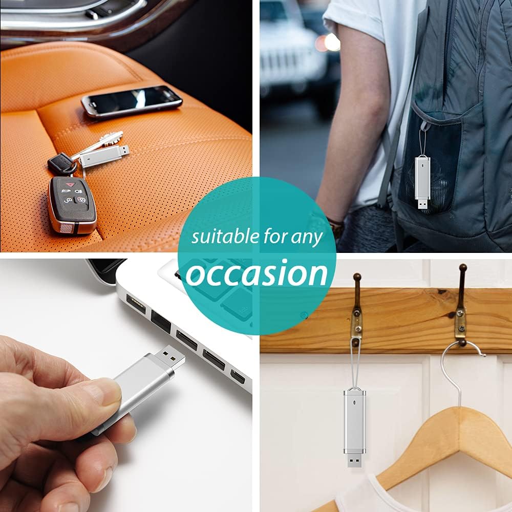 KEXIN 16 GB Flash Drive 10 Pack 16GB Thumb Drive Multipack Silver Jump Drives