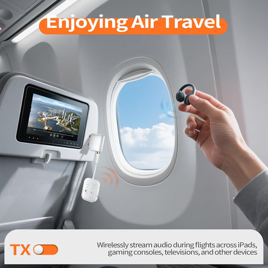 Bluetooth Wireless Transmitter/Receiver Adapter,Supports 2 Headphones,2-in-1 Bluetooth Transmitter Receive with aptX Low Latency,3.5mm Aux Audio Jack Adapter for Airplane/Gym/Car Home Stereo System