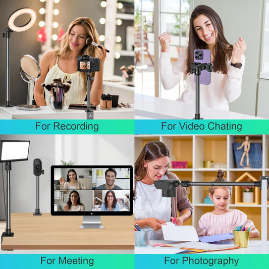 ailight Webcam Stand for Desk, Adjustable Camera Desk Stand Webcam Mount for Obsbot GoPro Anker insta Logitech Webcam C922 C930e C920S C920 C615 C960 C920x with 1/4" Thread