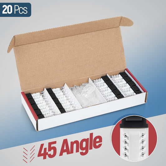 Everest 45° Angled RJ45 Cat6 Keystone Jacks 20-Pack in Black - Slim Profile Female RJ45 Connectors - Cat 6 Keystone Jack - Compatible with 45° Angled Speed Termination Tool - 45Term (B0BL3GS7ZY)