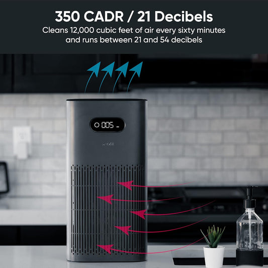 Wyze Air Purifier with Wildfire Filter (Special), for Living Room, Kitchen, HEPA 13, 21db Quiet, with Sleep Mode, Air Cleaner for Smoke, Pollen, Dander, Hair, 550 sq ft, Smart WiFi Alexa Google, Black