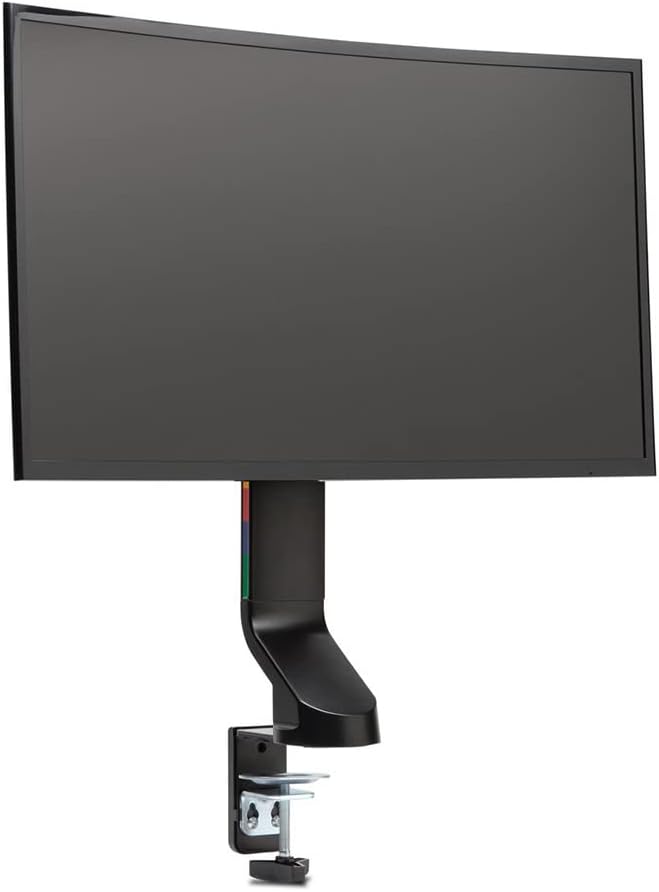 Kensington Single Monitor Desk Mount, C-clamp Vesa Stand Fits up to 32 inch Ultrawide Samsung LG , Low Profile Vertical Mount, Height Adjustable Free Standing Arm,K55512WW Black