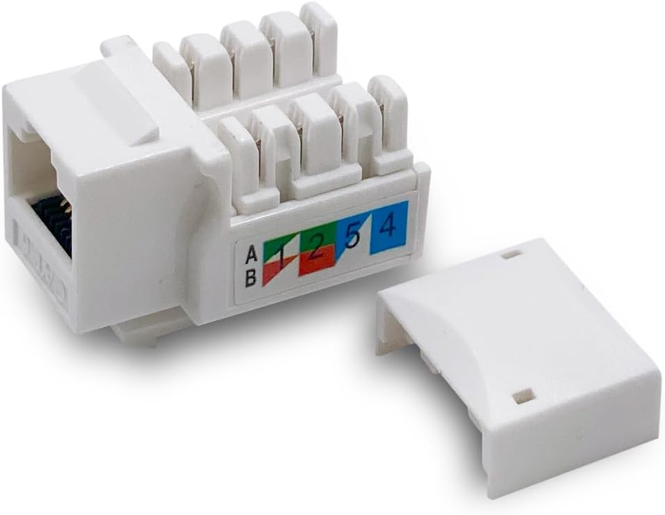 (20-Pack) Cat6 Keystone Jack - [UL Listed] - Ethernet Wall Jack - Wall Cat6 - Cat6 Network Coupler - Keystone Jack - Cat5/5e/6 Compatible - Cat6 Network Coupler