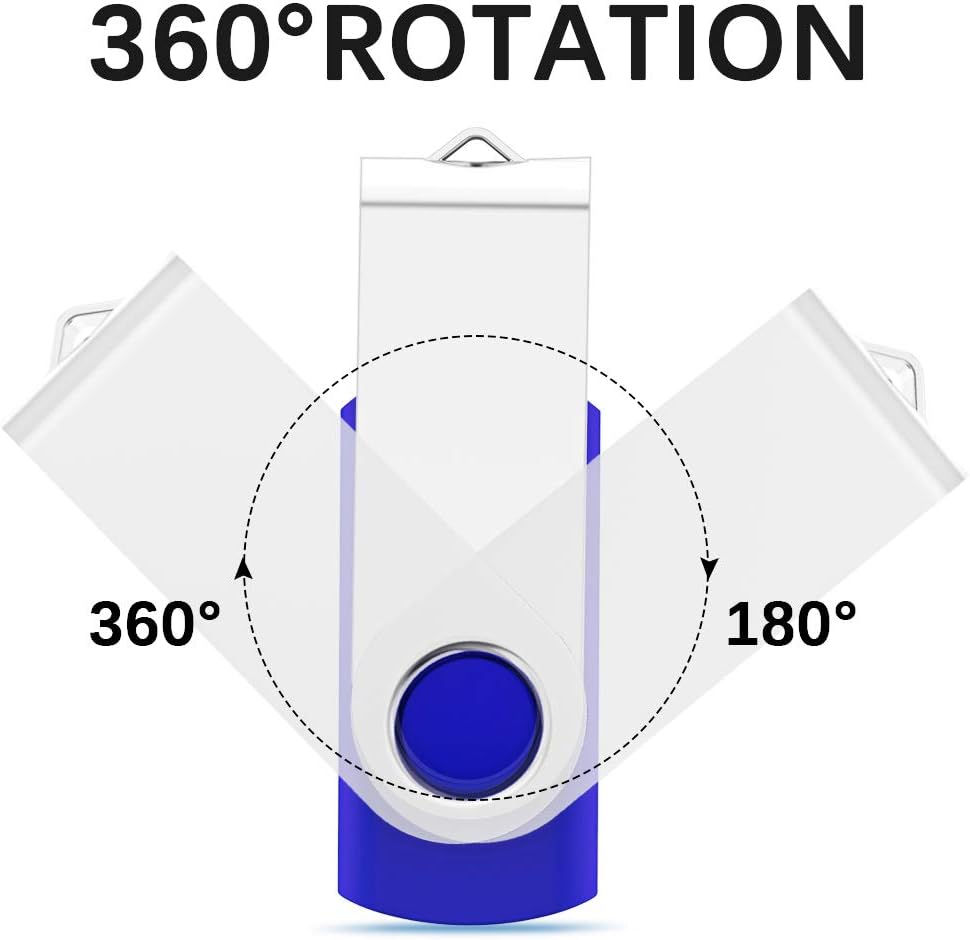 KEXIN 10 Pack 64GB USB 2.0 Flash Drive Thumb Drive, Blue