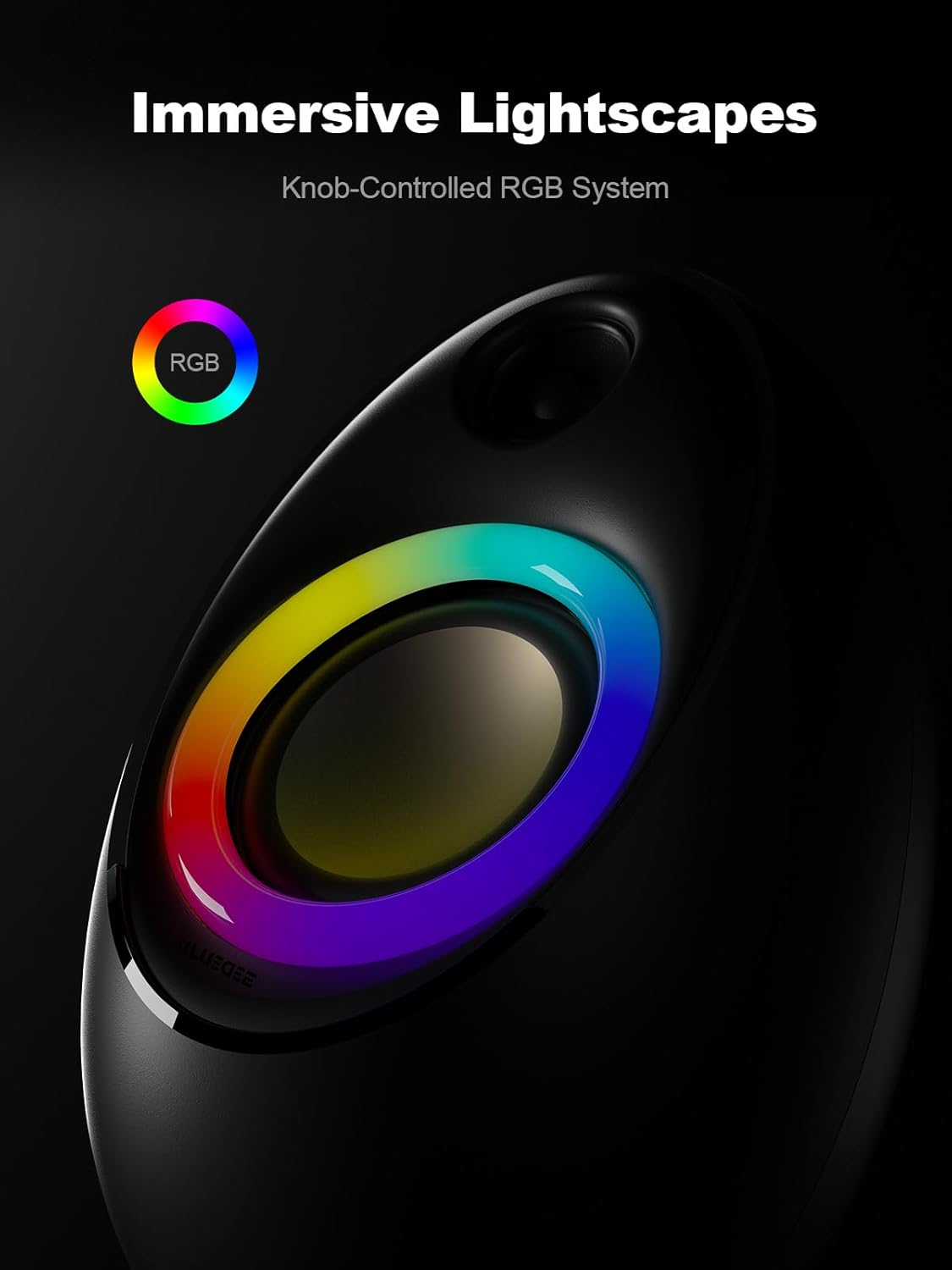 Bluedee Computer Speakers for Desktop PC, Bluetooth 5.4 Desktop Speakers with 2 Speaker Units, Dynamic RGB Light USB Speaker, USB/Type-C Powered Plug & Play PC Speakers for Desktop, Laptops, Tablet