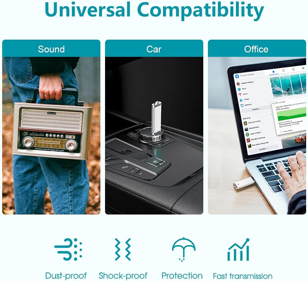 KEXIN 10 Pack 1GB Flash Drive USB 2.0 Flash Drive Pen Drive Memory Stick White