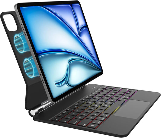Keyboard Case for iPad Air 11-inch (M3 2025 / M2 2024) & iPad Pro 11 inch(1st/2nd/3rd/4th Gen) – Magic-Style Magnetic Backlit Keyboard Case -Multi-Touch Trackpad for iPad 10.9 5th/4th Gen (Black)