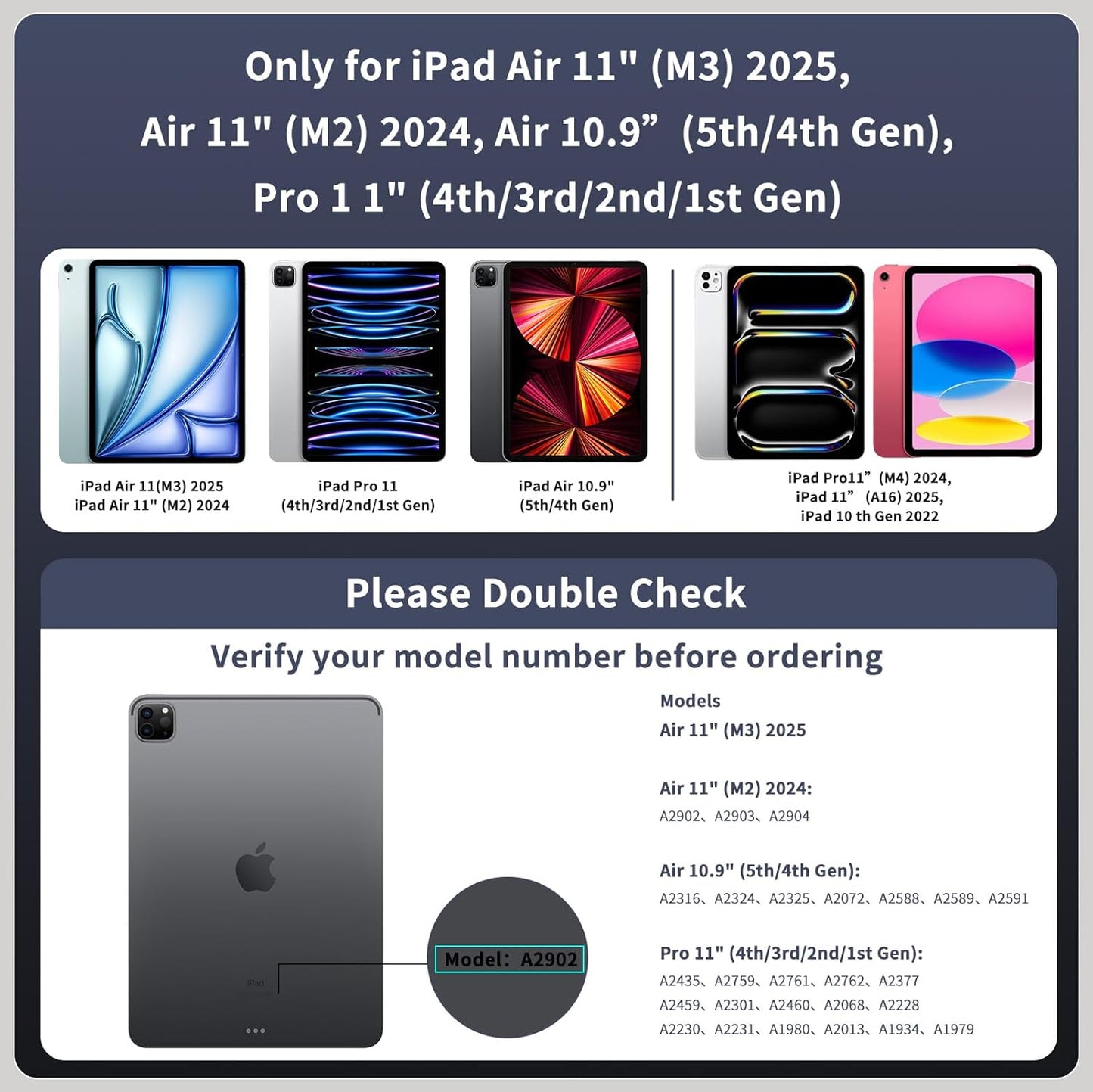 Keyboard Case for iPad Air 11-inch (M3 2025 / M2 2024) & iPad Pro 11 inch(1st/2nd/3rd/4th Gen) – Magic-Style Magnetic Backlit Keyboard Case -Multi-Touch Trackpad for iPad 10.9 5th/4th Gen (Black)