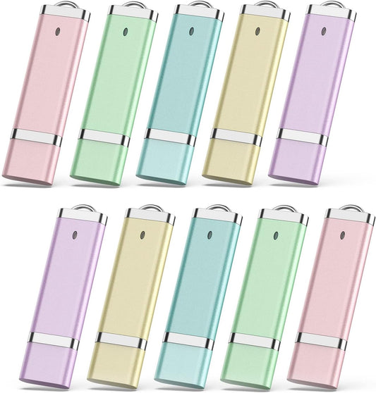 KEXIN 10 Pack 64GB Flash Drives - USB Thumb Drive, 64GB, Colorful