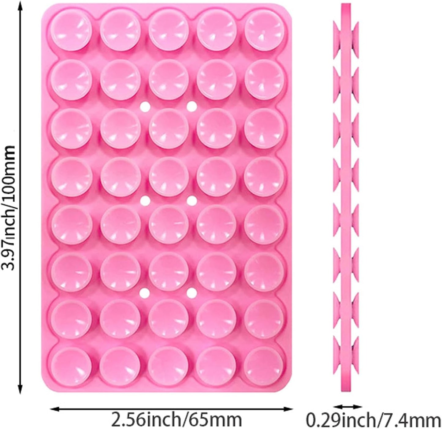 (3 Pack) Double Sided Silicone Suction Cup Phone Case Mount, Hands-Free Silicon Phone Grip with Higher Suction Power for Selfies and Videos, Non Slip Phone Accessories, Pink