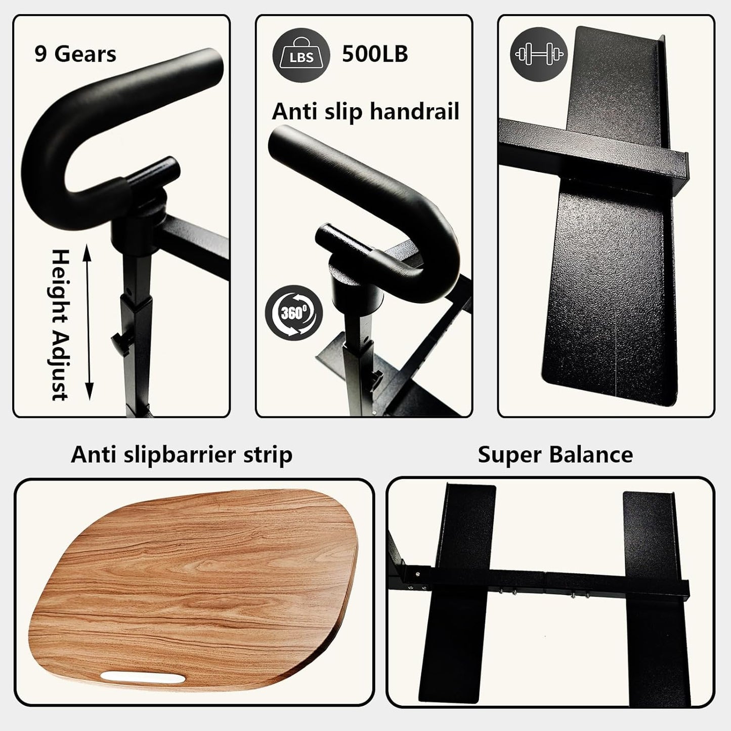 (White 360° Sofa Rotating Table) Auxiliary Standing Tray 360 Degree and Height Adjustable Rotating TV and Laptop Table, Ergonomic Auxiliary Safety Standing Handle