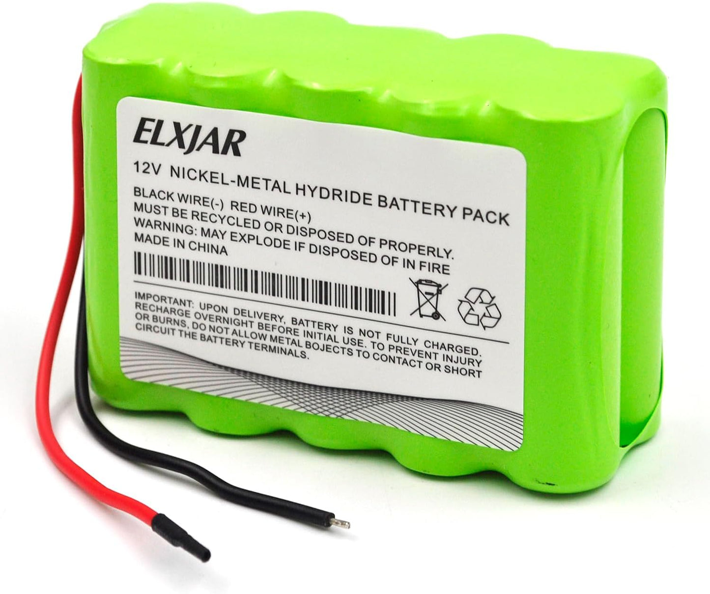 (2-Pack) 12V NiMH Battery Pack AA2000mAh, 10-Cell Rechargeable Replacement for RC Models, LED Kits, Medical Equipment, DIY Projects