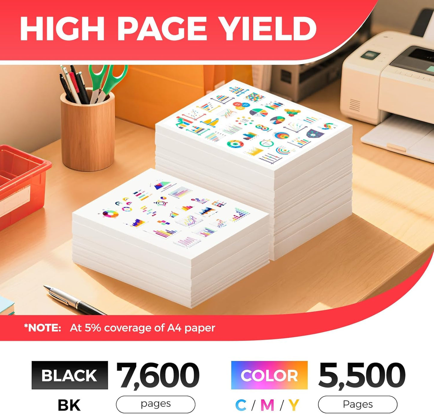 069H 069 Toner Cartridge Set 4-Pack MF753Cdw High Capacity Replacement for Canon 069H 069 Toner Compatible with Canon Color imageCLASS MF753Cdw MF751Cdw LBP674Cdw Printer Ink Black Cyan Magenta Yellow