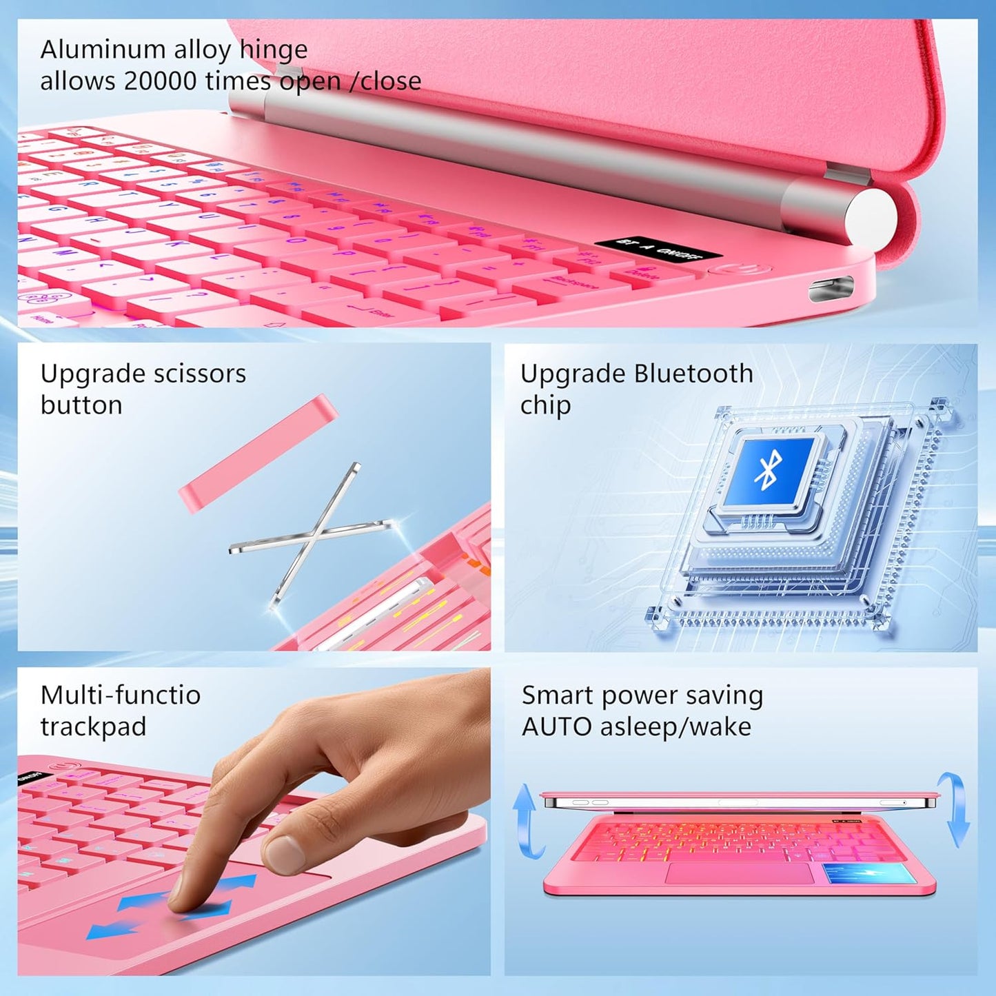 Keyboard Case for iPad Air 11-inch (M3 2025 / M2 2024) & iPad Pro 11 inch(1st/2nd/3rd/4th Generation)，Magic Magnetic Backlit Keyboard Case with Multi-Touch Trackpad- Easy-Set Floating Cantilever Stand