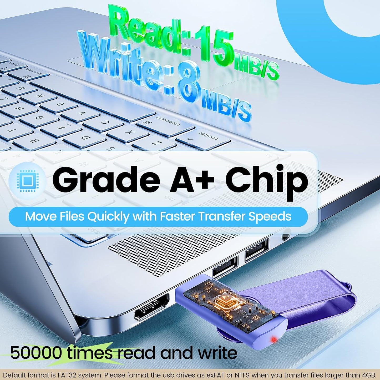 Kepmem 32GB USB Flash Drives 10 Pack 32 GB Thumb Drives Portable Keychain USB Drive Memory Stick Jump Drive with LED Light for Storage and Backup Multipack USB2.0 USB Flash Drive by